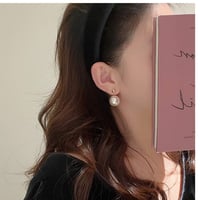 シルバー925:シンプルパール＆ゴールドピアス
