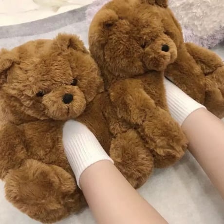 【即納】ブラウンテディー ルームシューズ
