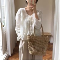 麦わらトートバッグ