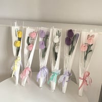 チューリップニットのラッピングフラワー