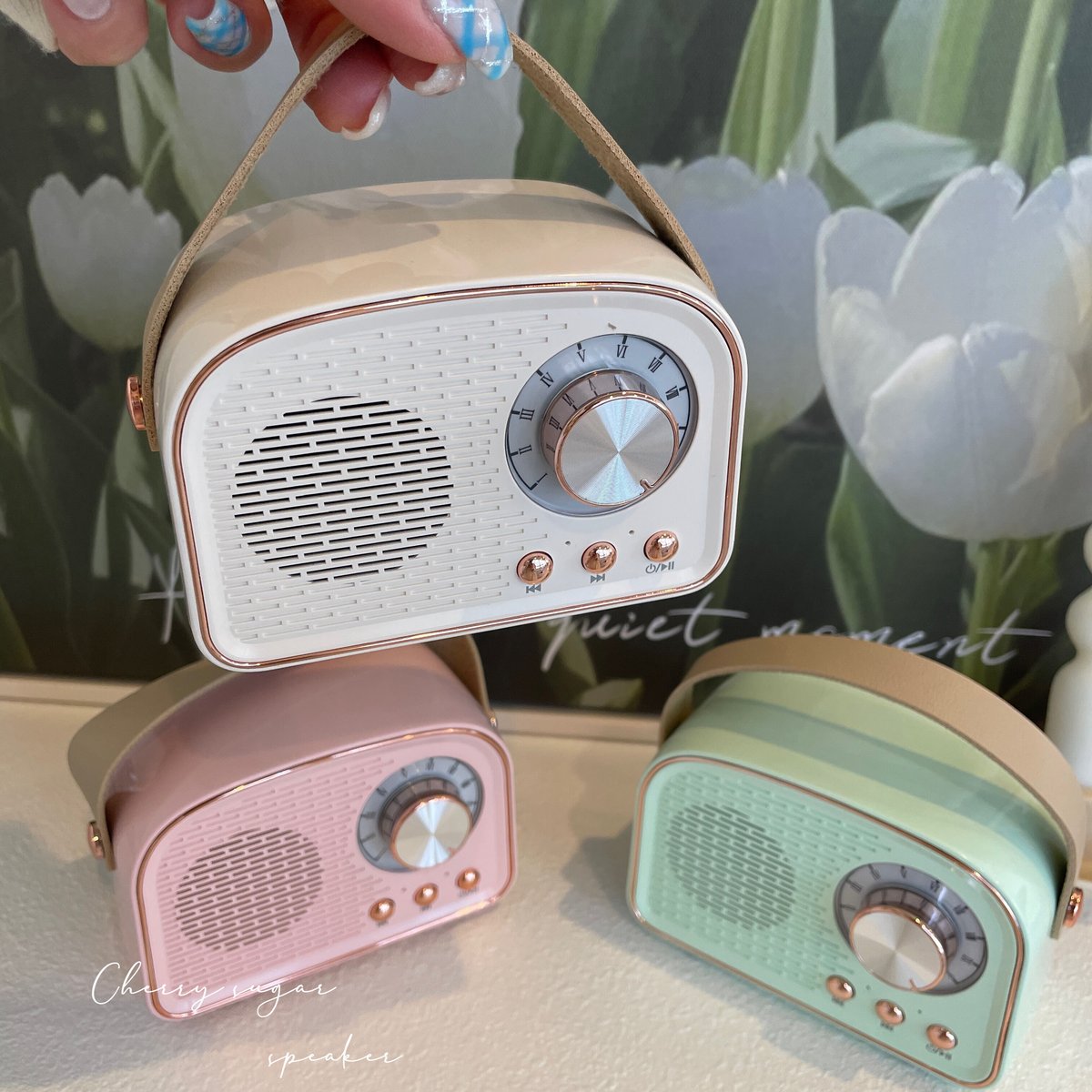 サンヨー　2スピーカーラジオ　レトロラジオ　可動品 パステルレトロラジオスピーカー | Cherry Sugar