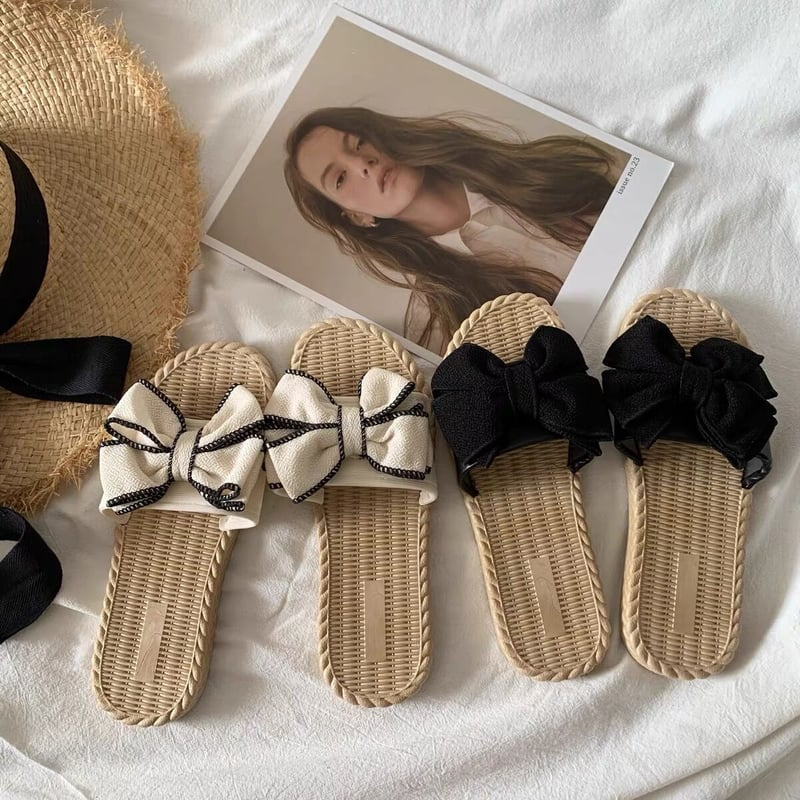 モノトーンなフレンチリボンサンダル | Cherry Sugar