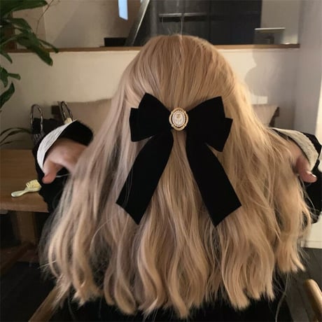 ブラックベルベットrosecharmヘアクリップ