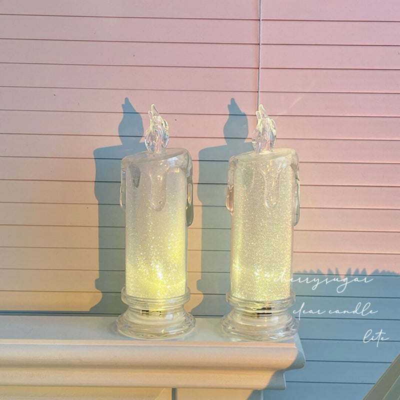 電池付き❤︎クリアキャンドルライト | Cherry Sugar