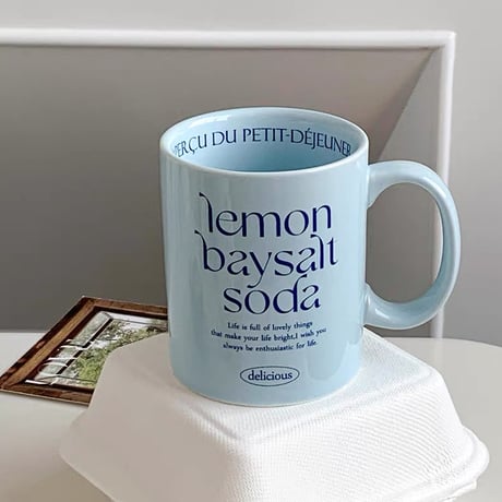 英字の推しパステルカラーマグカップ