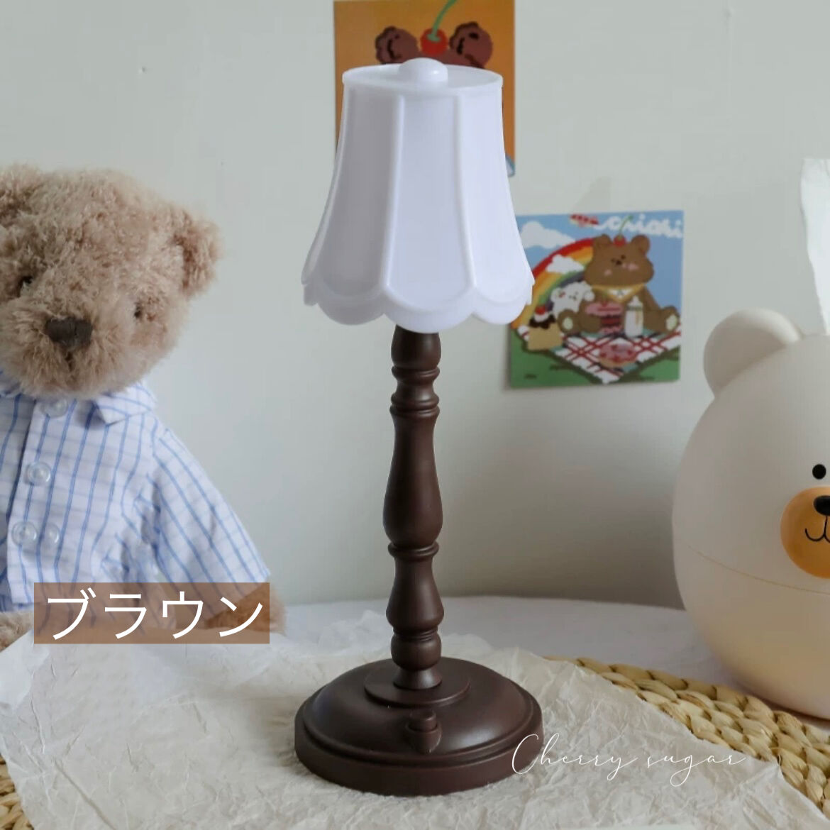 レトロなランプ　乳白色にカーネーション53cmx37cm 30万円相当 大きなレトロなランプ | Cherry Sugar