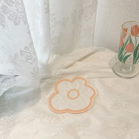 お花の透明なコースター