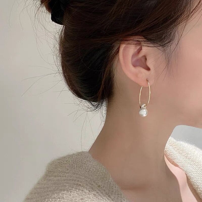 シルバー925:パールゴールドフープピアス | Cherry Sugar シルバー925:パールゴールドフープピアス | Cherry Sugar