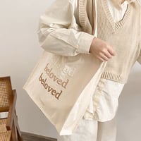 刺繍レタリングトートバッグ"beloved"