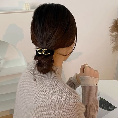 【即納】クロスCブラックヘアシュシュ