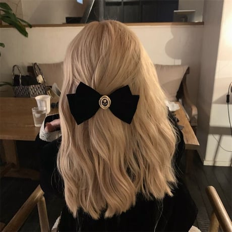 ブラックベルベットrosecharmヘアクリップ