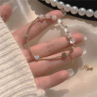 ホワイトオパールゴールドブレスレット