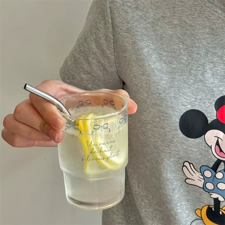 【即納】ブルーレタリングリボングラス