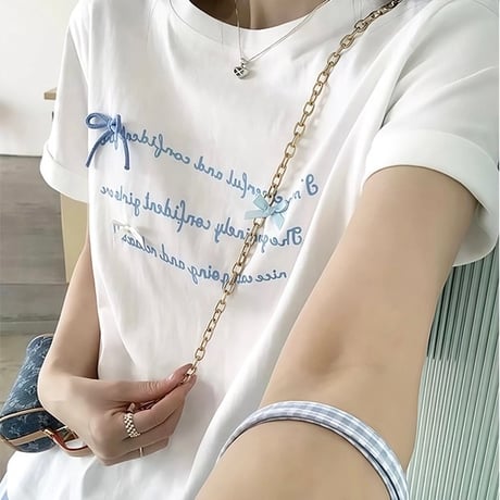 mini blun ribbon tshirt