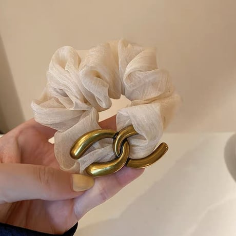 【即納】クロスCシフォンヘアシュシュ
