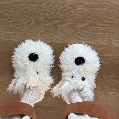 シャギーわんちゃんルームシューズ