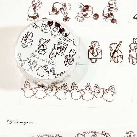 Washi tape with Perforations "Black and White"（ミシン目入りマスキングテープ "Black and White"）