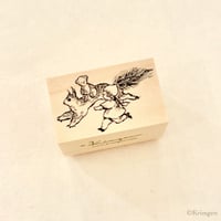 No. 259 "Running with Squirrel" rubber stamp