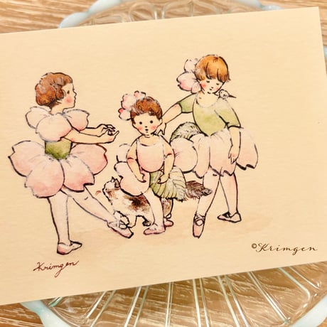 26K-10: "Cherry Blossom Ballerina"  postcard  桜のバレリーナポストカード