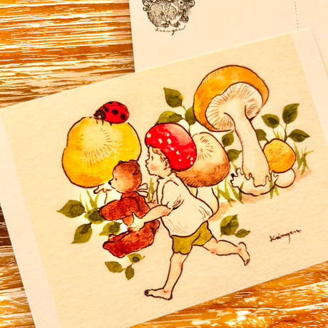 復刻版ポストカード "Mushroom's Adventure"