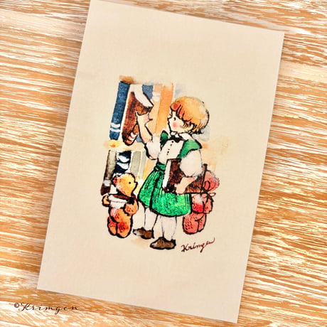 25K-18: "Boy in the Library" postcard