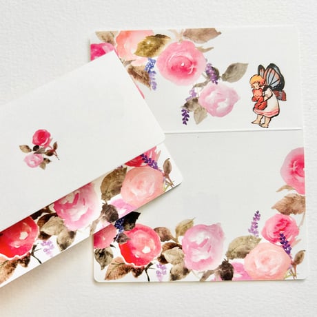 Message Card & Sealing Sticker Set (Butterfly Fairies) *終売