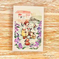 25K-06: "Violets Fields" postcard