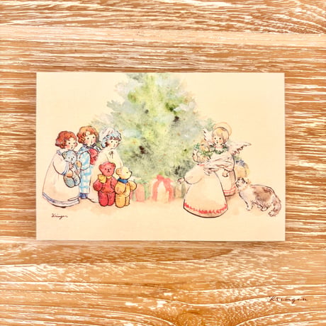25K-35: "Three Kinds Seeing Angels" postcard