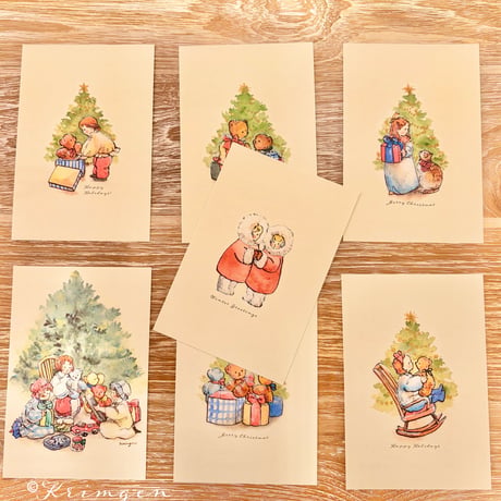 25K-39: "Winter Greetings (twin stars)" postcard