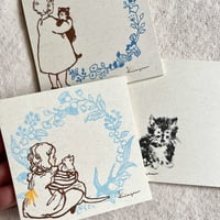 花の中の少女と猫 メモ帳