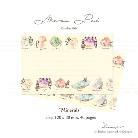 Minerals メモ帳  （鉱物 メモ帳）