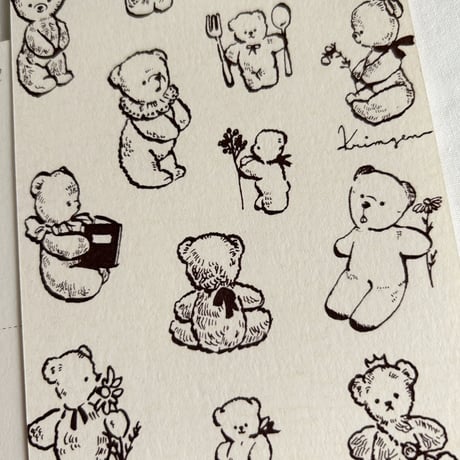 Teddy Bears (monochrome) ポストカード