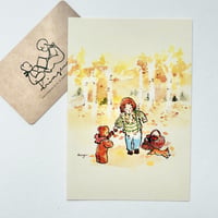 Seeing a Squirrel postcard (リスに出会う ポストカード)
