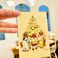 Christmas Tree and Children  ポストカード