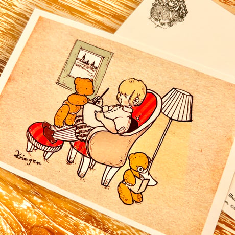 復刻版ポストカード "Sofa and Teddy Bear"