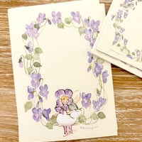 "Violets (rectangle) memo sheets"  Set of 40 sheets, すみれのメモシート（B7長方形）