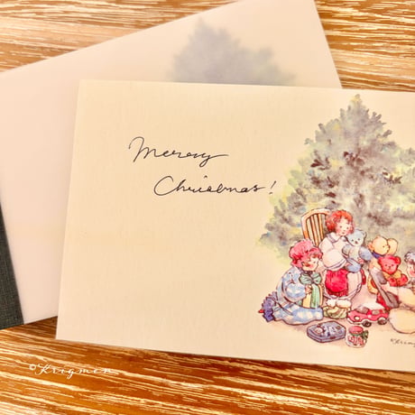 "Three kids opening gifts" memo pad メモ帳