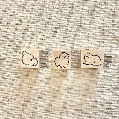 No.173: Pomeranian (standing) 立つポメラニアン ハンコ