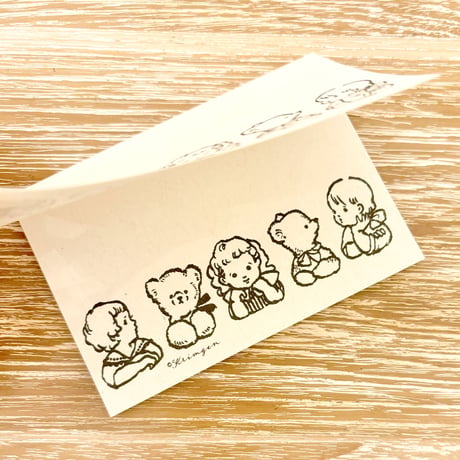 "Children & Teddy Bears"  memo pad  (こどもとテディベア メモ帳）