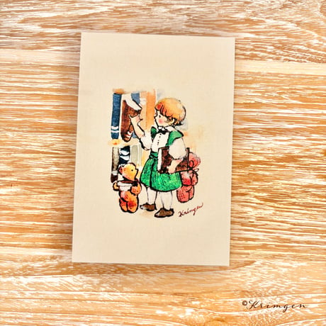 25K-18: "Boy in the Library" postcard