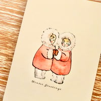 25K-39: "Winter Greetings (twin stars)" postcard