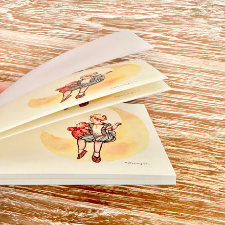 "Moon and Girl"  memo pad メモ帳