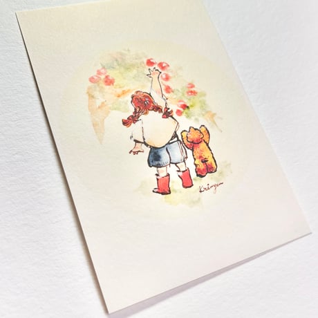 24K-44: "Red Apple Girl" postcard