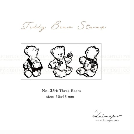 “Three Bears” Stamp （No.234) 三匹のくまハンコ