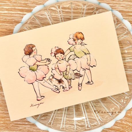 26K-10: "Cherry Blossom Ballerina"  postcard  桜のバレリーナポストカード