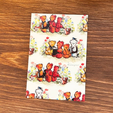 Bears in Flowers ポストカード