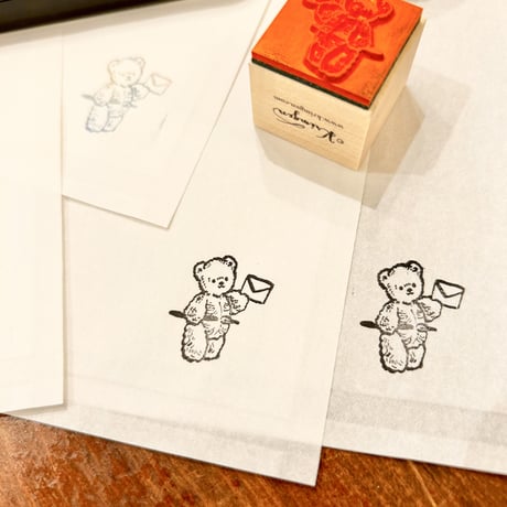 No.223: Bear (Letter and Pen) 手紙とペンを持つくま ハンコ