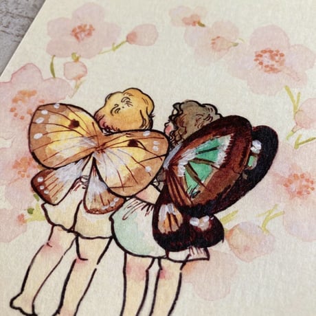 桜と妖精たち (Cherry blossoms and Fairies postcard) ポストカード