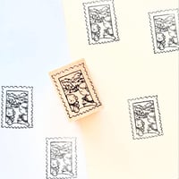No.268 "Stamp - mountain -" rubber Stamp （山の風景の切手スタンプ）