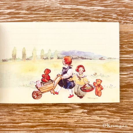 Going to Market memo pad  （市場へ行くメモ帳）